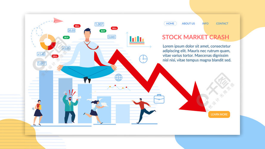 登陆页面在危机中提供业务支持金融贸易股市崩盘商人投资失败减少图表